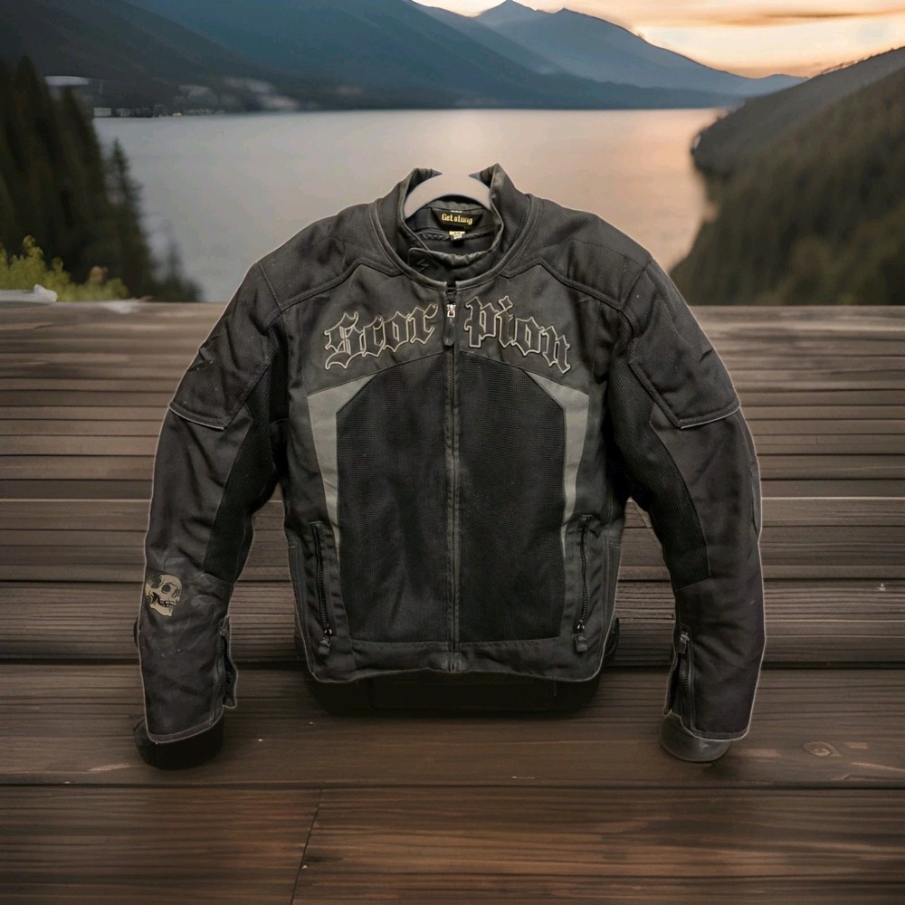 Scorpion EXO Armored Motorcycle Jacket Liner Men's Medium Black Silver Biker Pad